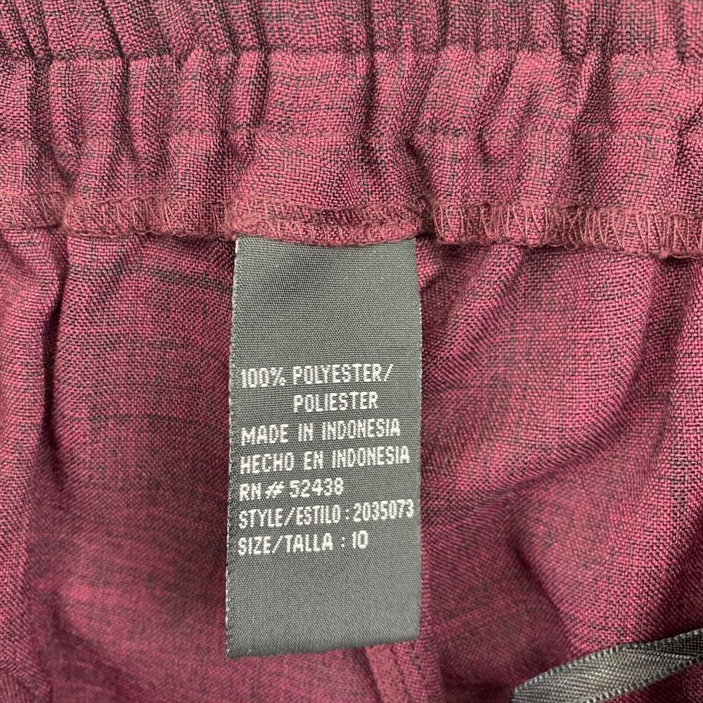 Sag Harbor Dress Pants Womens 10 Burgundy High-Rise Elastic Waist Straight - Picture 4 of 10